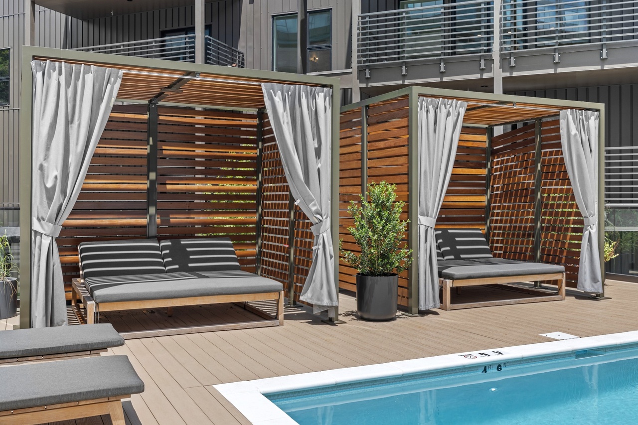 Private poolside cabanas