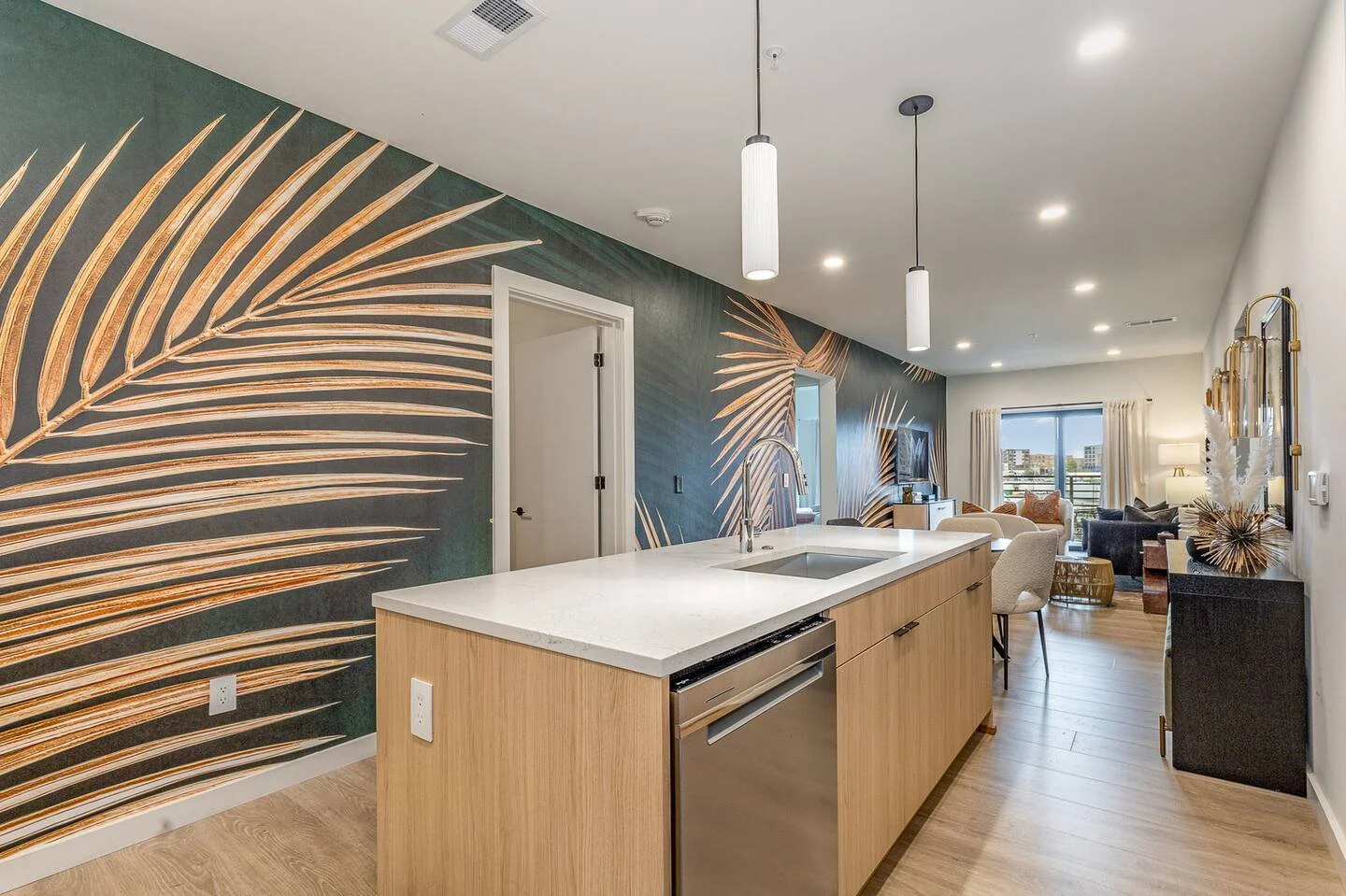 Open kitchen to living room