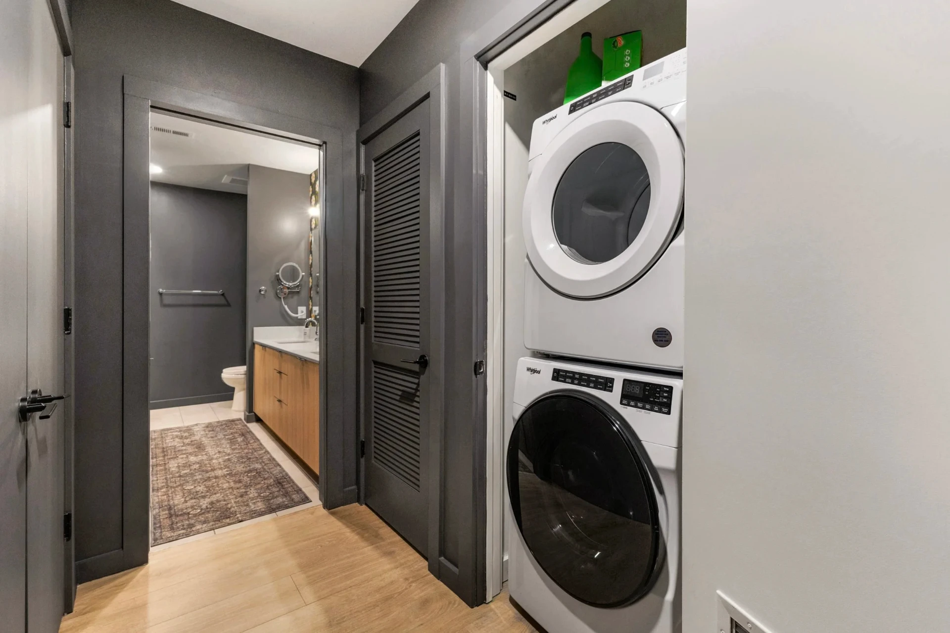 In-unit stacked washer & dryer