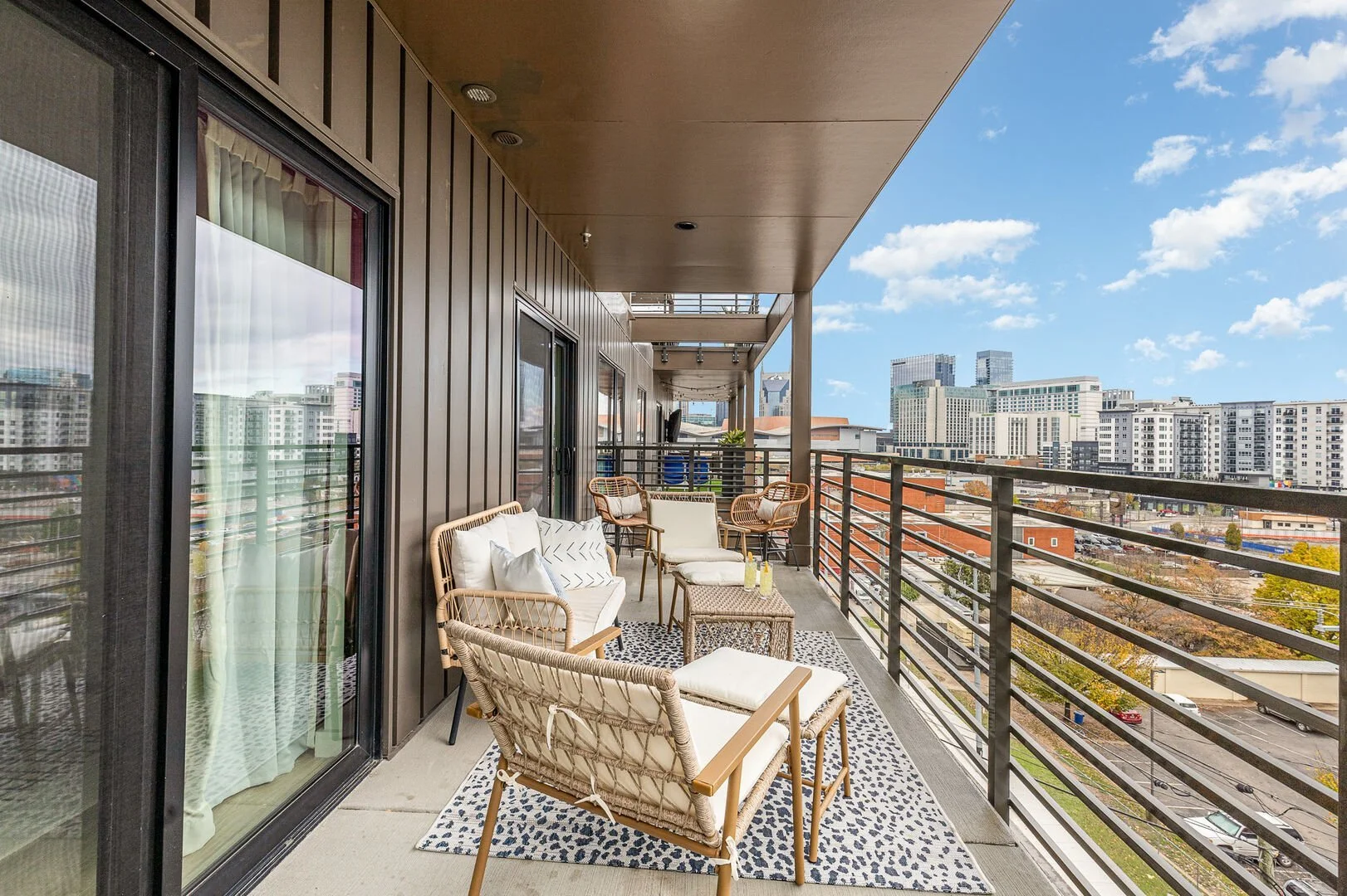 Private balcony with downtown skyline