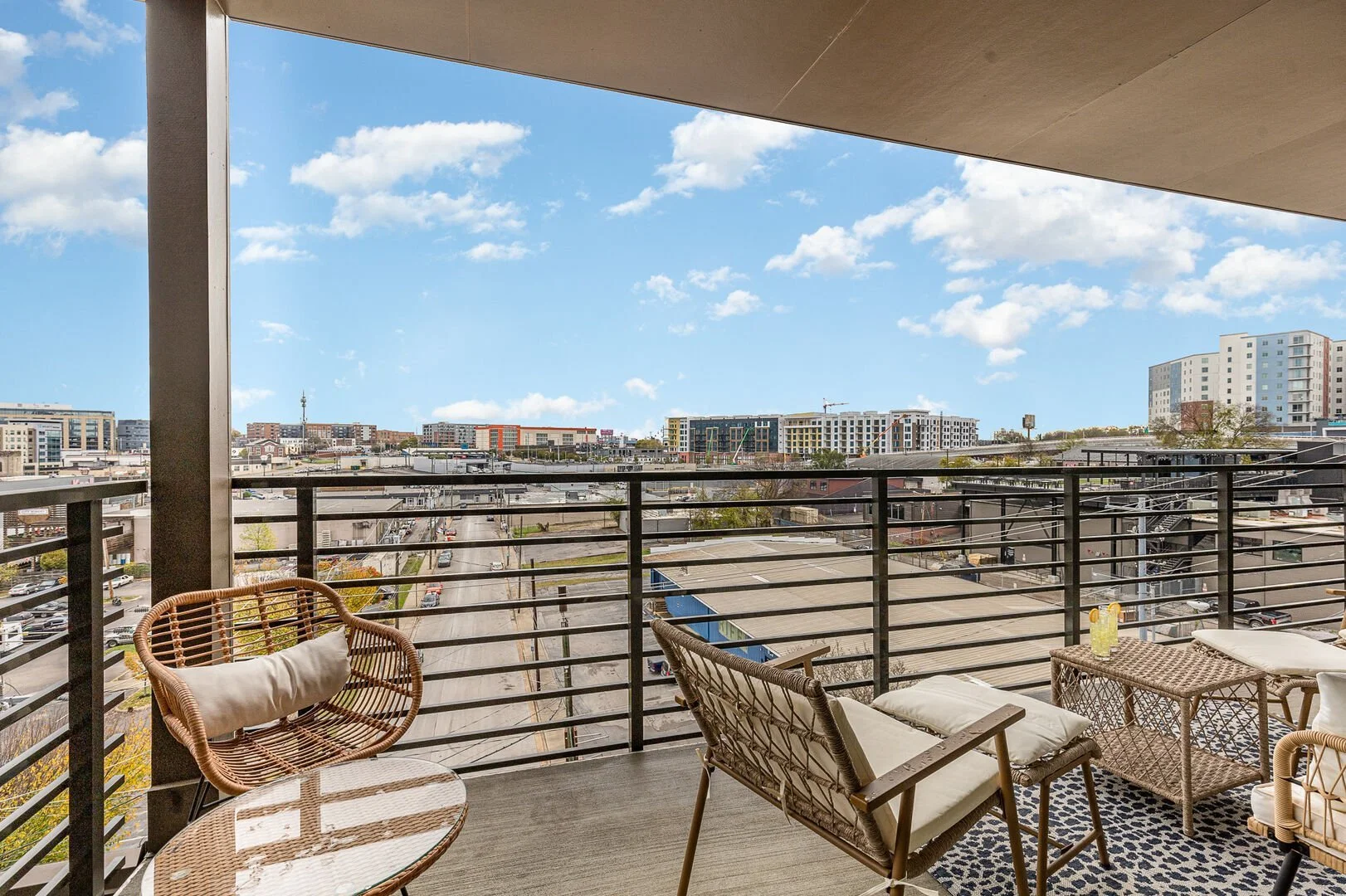 Balcony lounge with city views