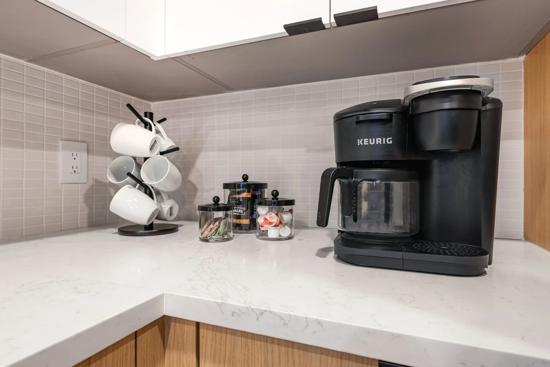 Coffee bar with Keurig & K-Cups